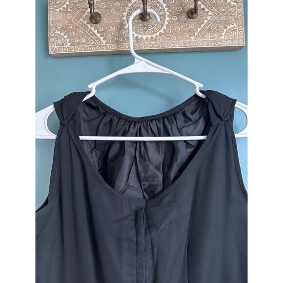 Vintage 1950s Little Black Dress Silk Sleeveless VTG Sizing - Picture 4 of 6